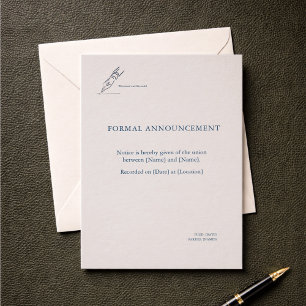Zivilzeremonie-Registrierungs-Hochzeitsankündigung Einladung