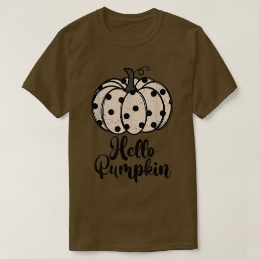 Zj4w Hello Pumpkin White Pumpkin Herbst Danke T-Shirt (Design vorne)