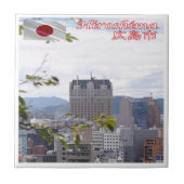 zJP010 HIROSCHIMA Panorama, Japan, Fliese (Vorderseite)