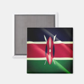 zKE002 KENYA Waving Flag, Afrika, Kühlschrank Magnet (Vorderseite/Rückseite)