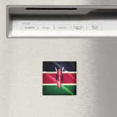 zKE002 KENYA Waving Flag, Afrika, Kühlschrank Magnet (In Situ (Geschirrspüler))