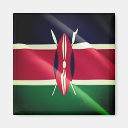 zKE002 KENYA Waving Flag, Afrika, Kühlschrank Magnet (Vorne)