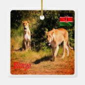 zKE005 KENIA, Löwen, Keramikornament (Rückseite)