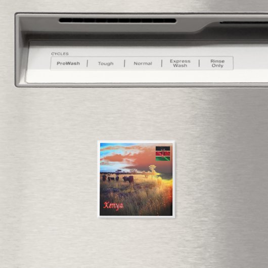 zKE007 KENYA, Panorama, Afrika, Kühlschrank Magnet (In Situ (Geschirrspüler))