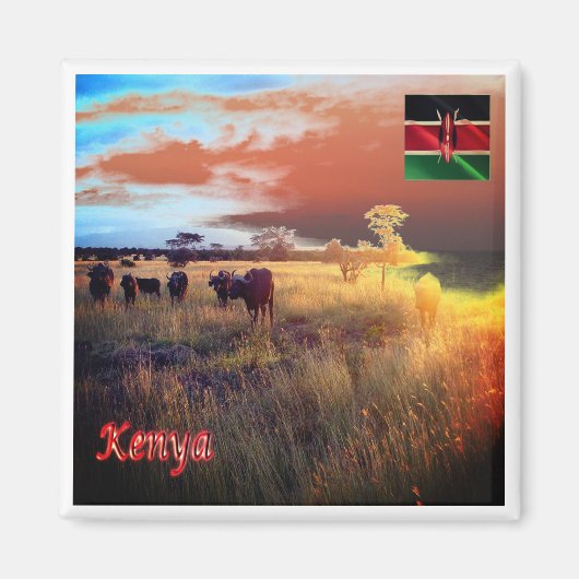 zKE007 KENYA, Panorama, Afrika, Kühlschrank Magnet (Vorne)