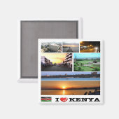 zKE010 KENYA I Liebe, Mosaik, Afrika, Kühlschrank Magnet (Vorderseite/Rückseite)