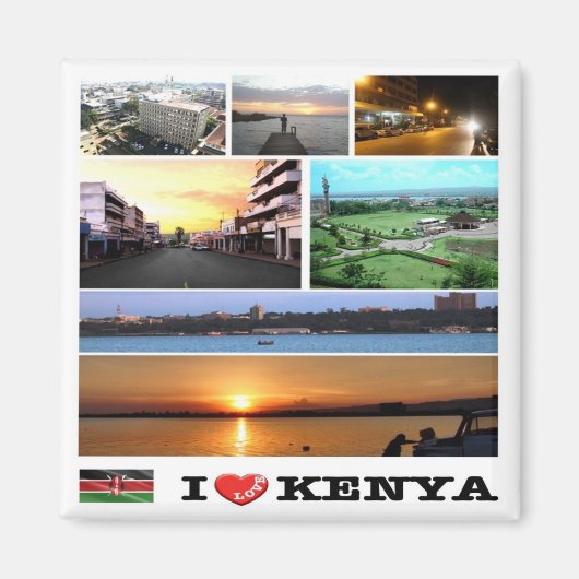 zKE010 KENYA I Liebe, Mosaik, Afrika, Kühlschrank Magnet (Vorne)