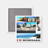 zKE014 MOMBASA I Liebe, Mosaik, Kenia, Kühlschrank Magnet (Vorderseite/Rückseite)