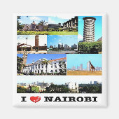 zKE015 NAIROBI Liebe, Mosaik, Kenia, Afrika, Kühls Magnet (Vorne)