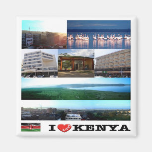 zKE018 KENYA, I Liebe, Mosaik, Nakuru, Kühlschrank Magnet