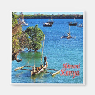 zKE023 KENYA, Shimoni, Fischer, Afrika, Kühlschran Magnet