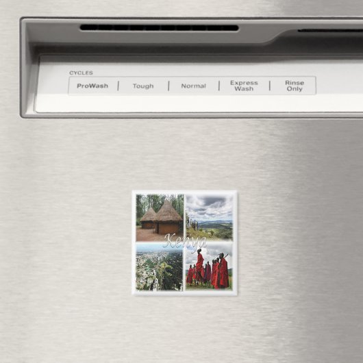 zKE031 KENIA, Mosaik, Afrika, Kühlschrank Magnet (In Situ (Geschirrspüler))