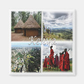 zKE031 KENIA, Mosaik, Afrika, Kühlschrank Magnet (Vorne)