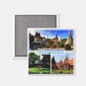 zKH003 PHNOM PENH, Silver Pagoda, Kambodscha, Kühl Magnet (Vorderseite/Rückseite)