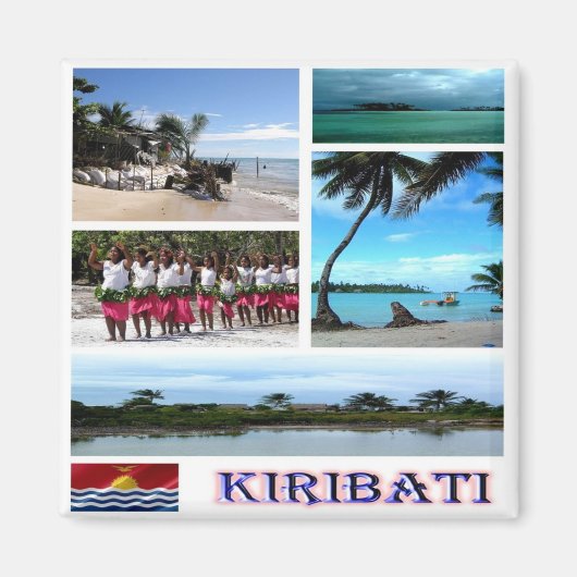 ZKI003 KIRIBATI, MOSAIK, Ozeanien, Kühlschrank Magnet (Vorne)