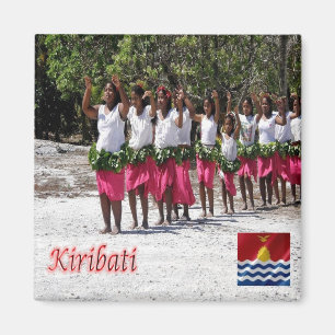 zKI008 KURIA, Atoll, Tänzer, KIRIBATI, Kühlschrank Magnet