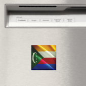 zKM002 COMOROS, Waving Flag, Afrika, Kühlschrank Magnet (In Situ (Geschirrspüler))