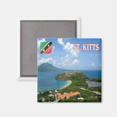 zKN006 SAINT KITTS View, Saint Kitts Nevis, Kühlsc Magnet (Vorderseite/Rückseite)