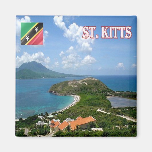 zKN006 SAINT KITTS View, Saint Kitts Nevis, Kühlsc Magnet (Vorne)