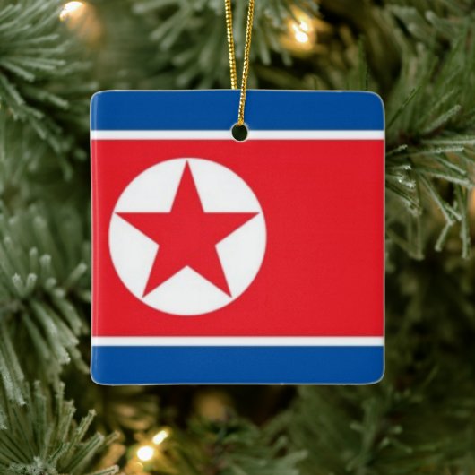 zKP001 Nordkoreanische FLAG Nordkorea, Keramikornament (Baum)