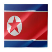zKP002 Nordkoreanisch schwingende FLAG Nordkorea Fliese (Vorderseite)