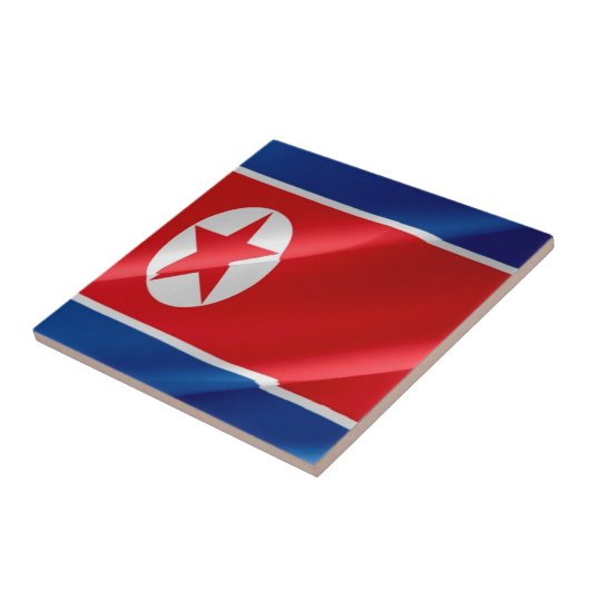 zKP002 Nordkoreanisch schwingende FLAG Nordkorea Fliese (Seite)