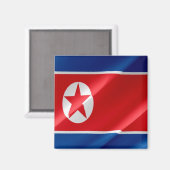 zKP002 nordkoreanischer schwingender FLAG Nordkore Magnet (Vorderseite/Rückseite)