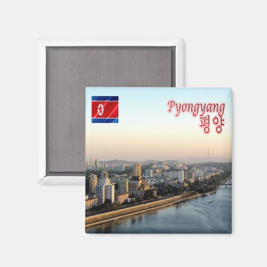 zKP006 Taedong River PYONGYANG Nordkorea, Kühlschr Magnet (Vorderseite/Rückseite)