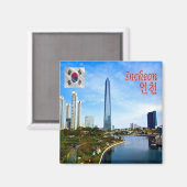 zKR010 INCHEON, Südkorea, Asien, Kühlschrank Magnet (Vorderseite/Rückseite)
