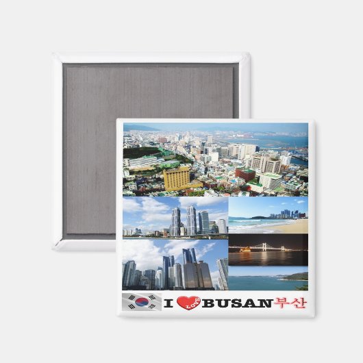 zKR012 i Liebe BUSAN, Südkorea, Asien, Kühlschrank Magnet (Vorderseite/Rückseite)