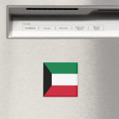 zKW001 Kuwaiti FLAG Kuwait, Kühlschrank Magnet (In Situ (Geschirrspüler))