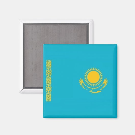 zKZ001 Kasachische FLAG Kasachstan, Kühlschrank Magnet (Vorderseite/Rückseite)