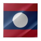 zLA002 schwingende FLAG LAOS, Fliese (Vorderseite)