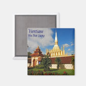 zLA005 PHA that LUANG Vientiane, Laos Asia, Kühlsc Magnet (Vorderseite/Rückseite)