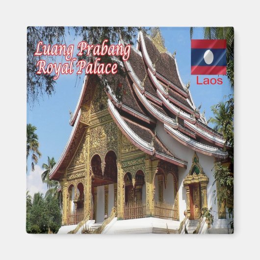 zLA007 BUDDHIST TEMPLE, Luang Prabang Laos, Kühlsc Magnet (Vorne)