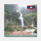 zLA009 KUANG SI FALLS Luang Prabang, Laos, Kühlsch Magnet (Vorne)