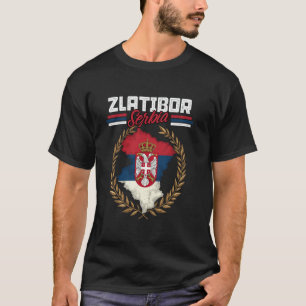 Zlatibor Serbia Travel Serbische Flagge Karte Srbi T-Shirt