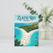 Zlatni Rat Kroatien Postkarte (Stehend Vorderseite)