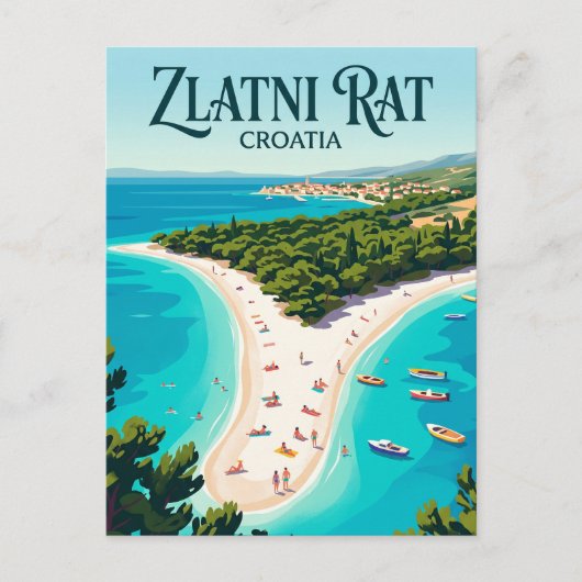 Zlatni Rat Kroatien Postkarte (Vorderseite)