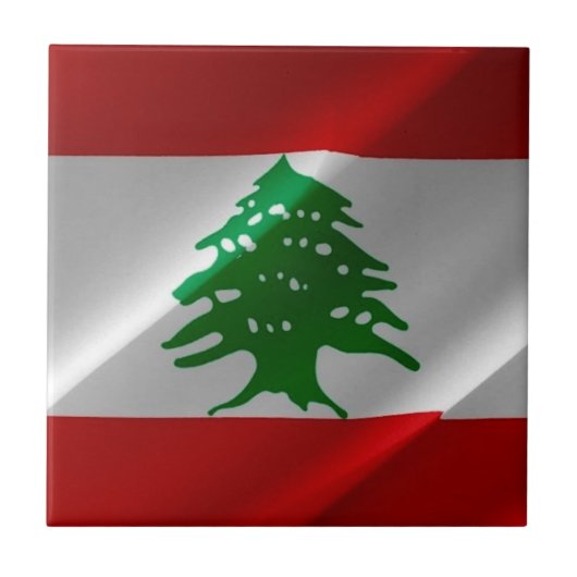 zLB002 wachend libanesischer FLAG Libanon, Fliese (Vorderseite)