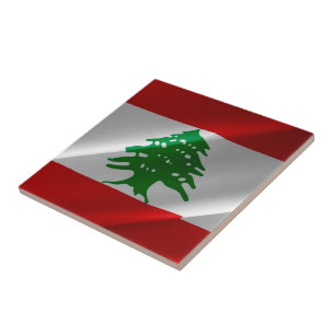zLB002 wachend libanesischer FLAG Libanon, Fliese