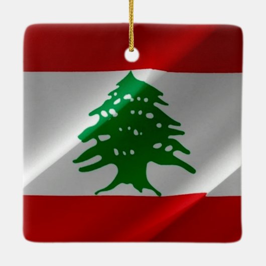 zLB002 wachend libanesischer FLAG Libanon, Keramikornament (Rückseite)