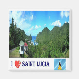 zLC004 ST. LUCIA I Love, Amerika, Kühlschrank Magnet