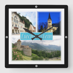 zLI003 VADUZ Liechtenstein, Quadratische Wanduhr
