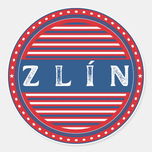 Zlin City Pride Emblem – Czech Identity Runder Aufkleber (Vorderseite)