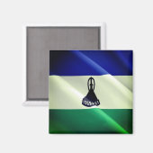zLS002 LESOTHO, Waving Flag, Afrika, Kühlschrank Magnet (Vorderseite/Rückseite)