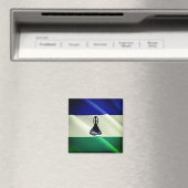 zLS002 LESOTHO, Waving Flag, Afrika, Kühlschrank Magnet (In Situ (Geschirrspüler))