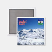 zLS007 MALUTI, Snow, Lesotho, Afrika, Kühlschrank Magnet (Vorderseite/Rückseite)