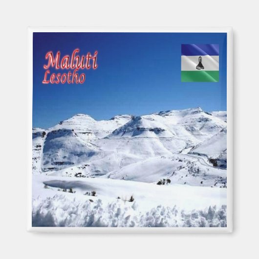zLS007 MALUTI, Snow, Lesotho, Afrika, Kühlschrank Magnet (Vorne)