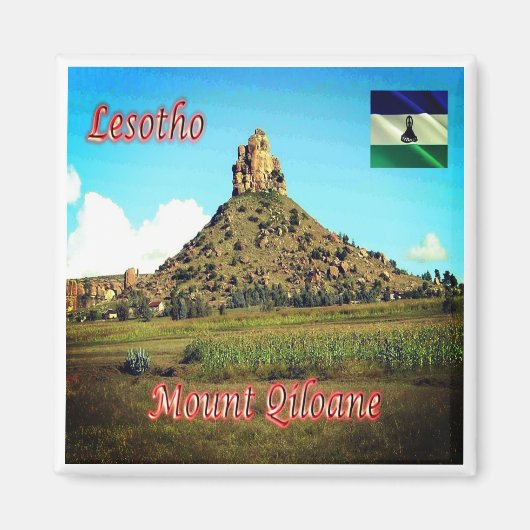 zLS011 MOUNT QILOANE, Lesotho, Afrika, Kühlschrank Magnet (Vorne)